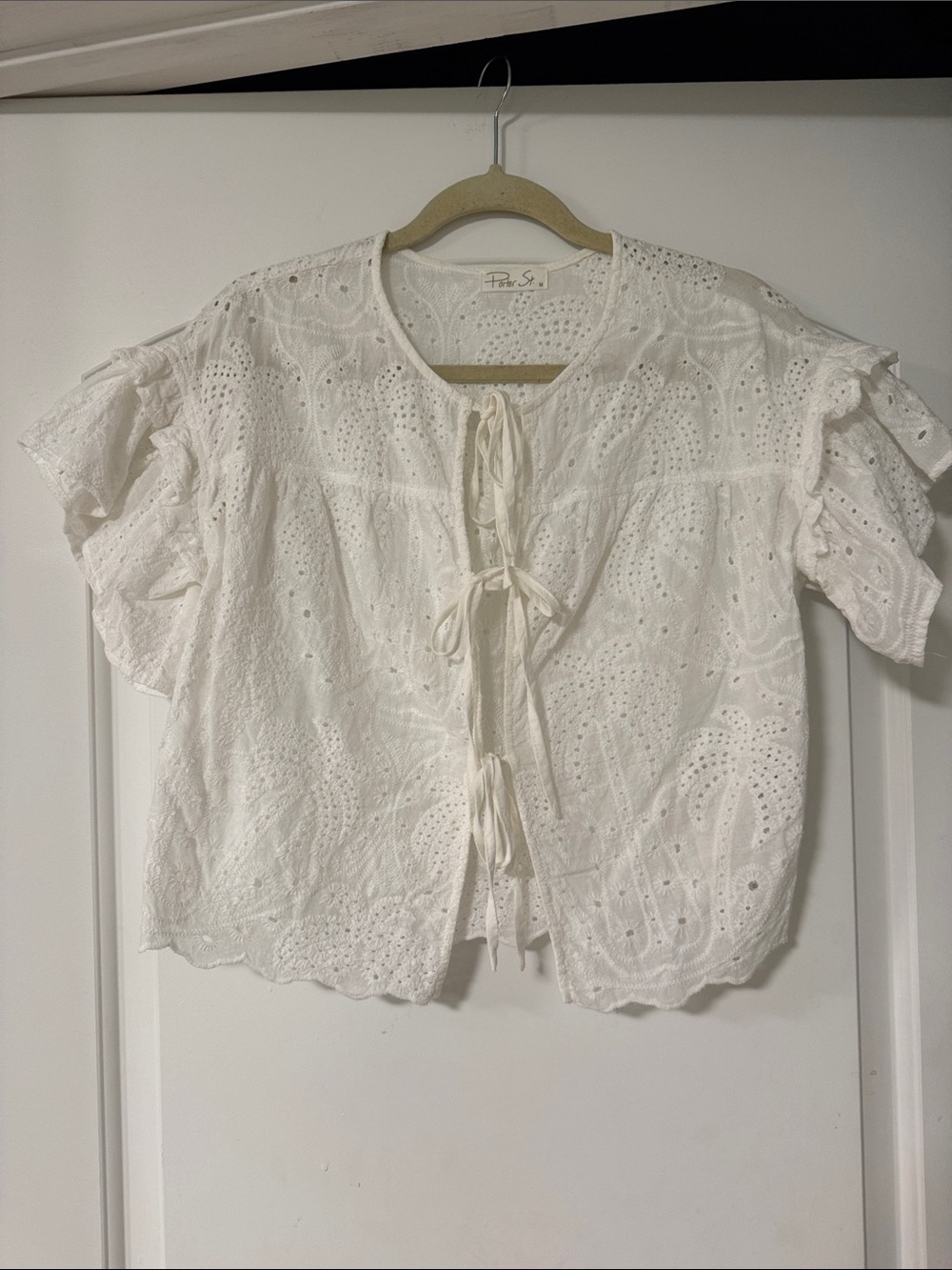 Boutique White Eyelet Blouse